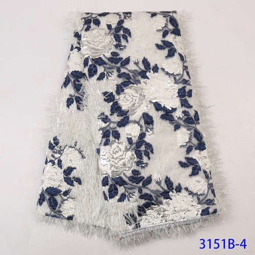 Groene brokaat kantstof franse borduur tule net nigeriaanse brokaat kantstof voor afrikaanse bruiloft feest vrouwen  ya3151b-7: Foto 4