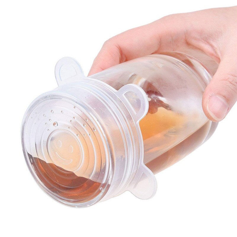 6 stuks herbruikbare siliconen kom afsluitdoppen magnetron koelkast verse kom deksel voedsel vers houden rekbaar magisch deksel