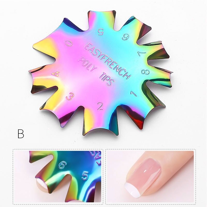 Easy French Smile Cut V Line Almond Shape Tips Manicure Edge Trimmer Nail Cutter Acrylic Pink White French Nails Accessories: FR-B