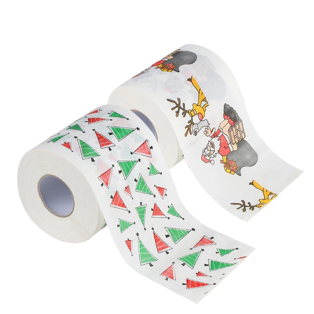Fødselsdagsmønsterserie trykt toiletpapir 2pc husholdnings toiletpapir 3 lag juledekoration køkkenrulle  y402: G