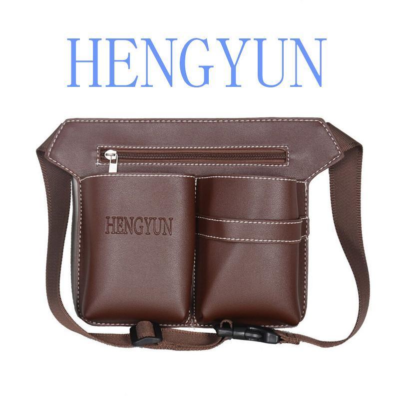 HENGYUN Barber Scissors Bag Waist Pack Hairdressing Hair Salon Tool Pouch bag 2 colors: Brown