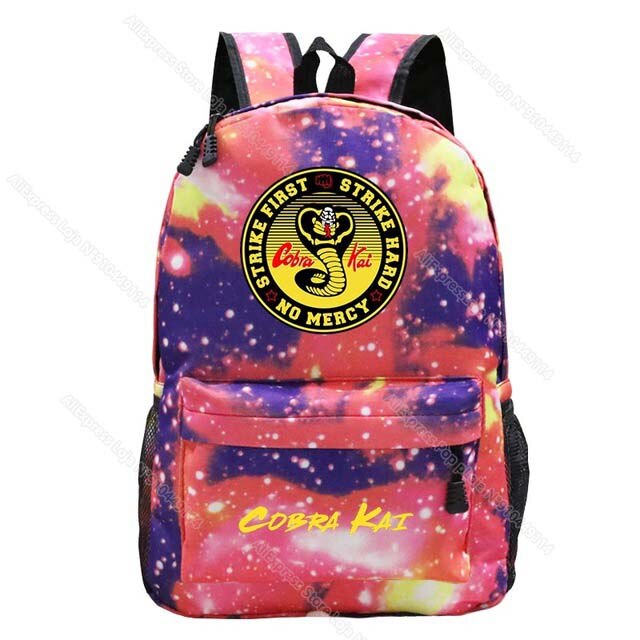 Mochila escolar de nailon con de Cobra Kai para niños y niñas, morral escolar con de Cobra Kai: 4