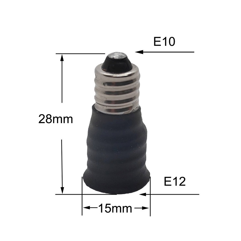 Adaptador de casquillo de luz E10 a E12, convertidor de portalámparas de candelabro E10 a E12, instalación de lámpara de vela E12 en casquillo E10: B22