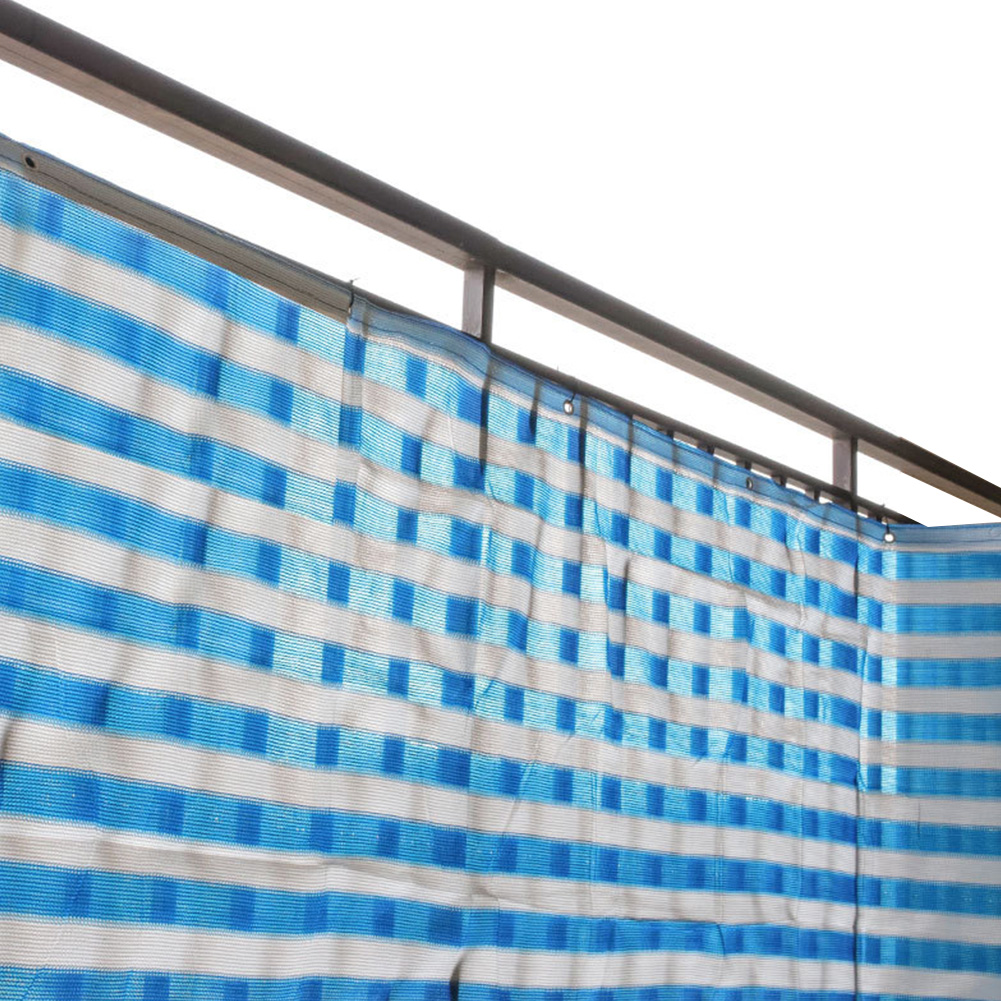 0.9 x 5m veiligheidsbalkon privacy zonnescherm net pe ademend gemakkelijk schoon scherm gaas achtertuin zwembad winddicht kas tuinhek: Blauw witte streep