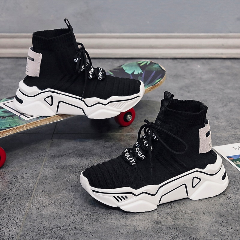 QGK Casual Shoes Women High Top Breathable Sneakers Autumn Summer Mesh Shoes Walking Lightweight Movement Sneakers