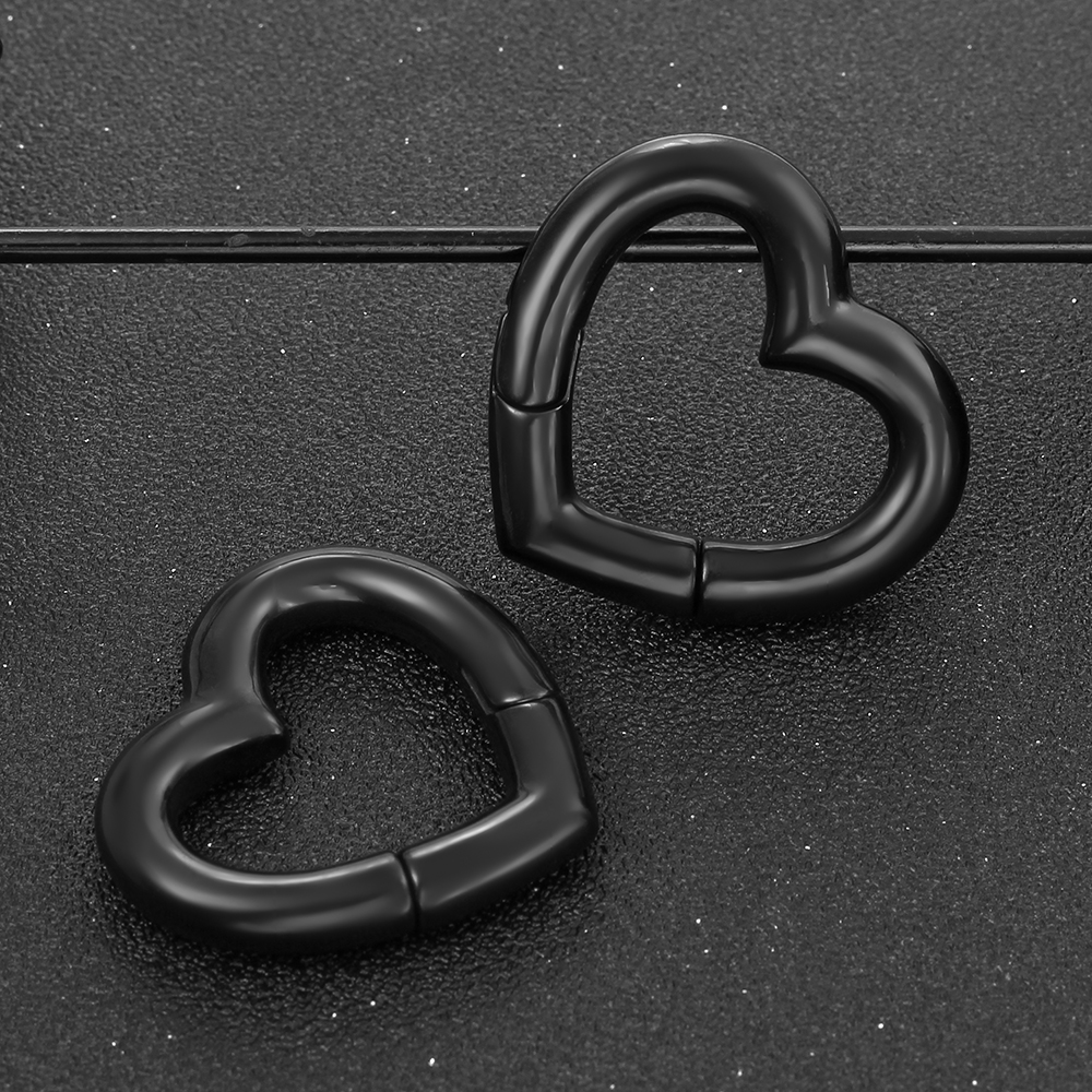 Twolobes 2 uds corazón 316 medidores de acero inoxidable túneles para lóbulo estirado pesas para oreja perchas Piercing joyería del cuerpo: Rodio plateado