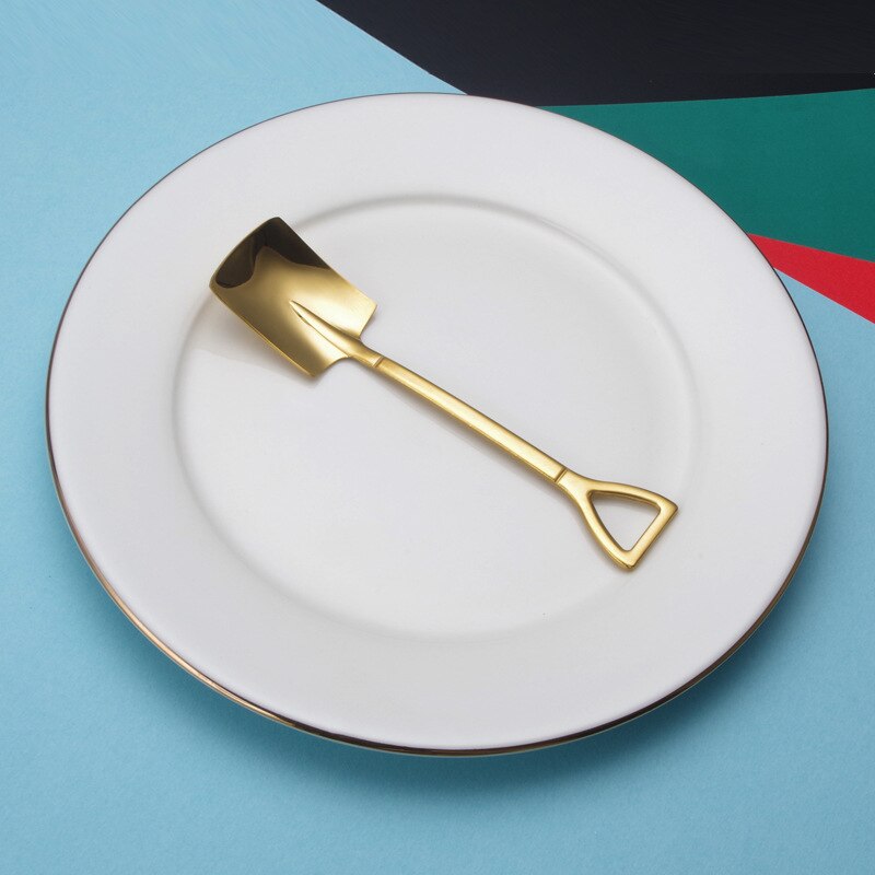 304 Stainless Steel Shovel Spoon Cute Retro Watermelon Artifact Spade Shovel Spoons Dessert Cake Ice Cream Spoon Kitchen Tool: 2