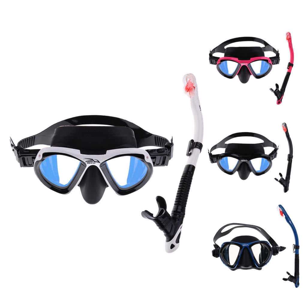 Masque de plongée sous-marine et tuba sec en Silicone pour adultes, ensemble pour kayak, plage, pêche sous-marine