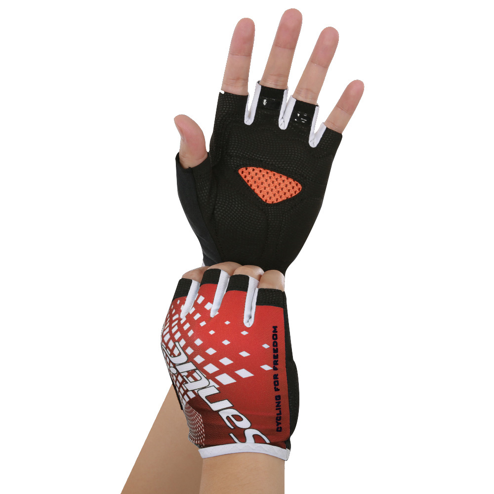 Santic sykkelhansker mtb sykkel halvfingerhansker mesh pustende absorberende svette sykkelvott ridning sportsutstyr