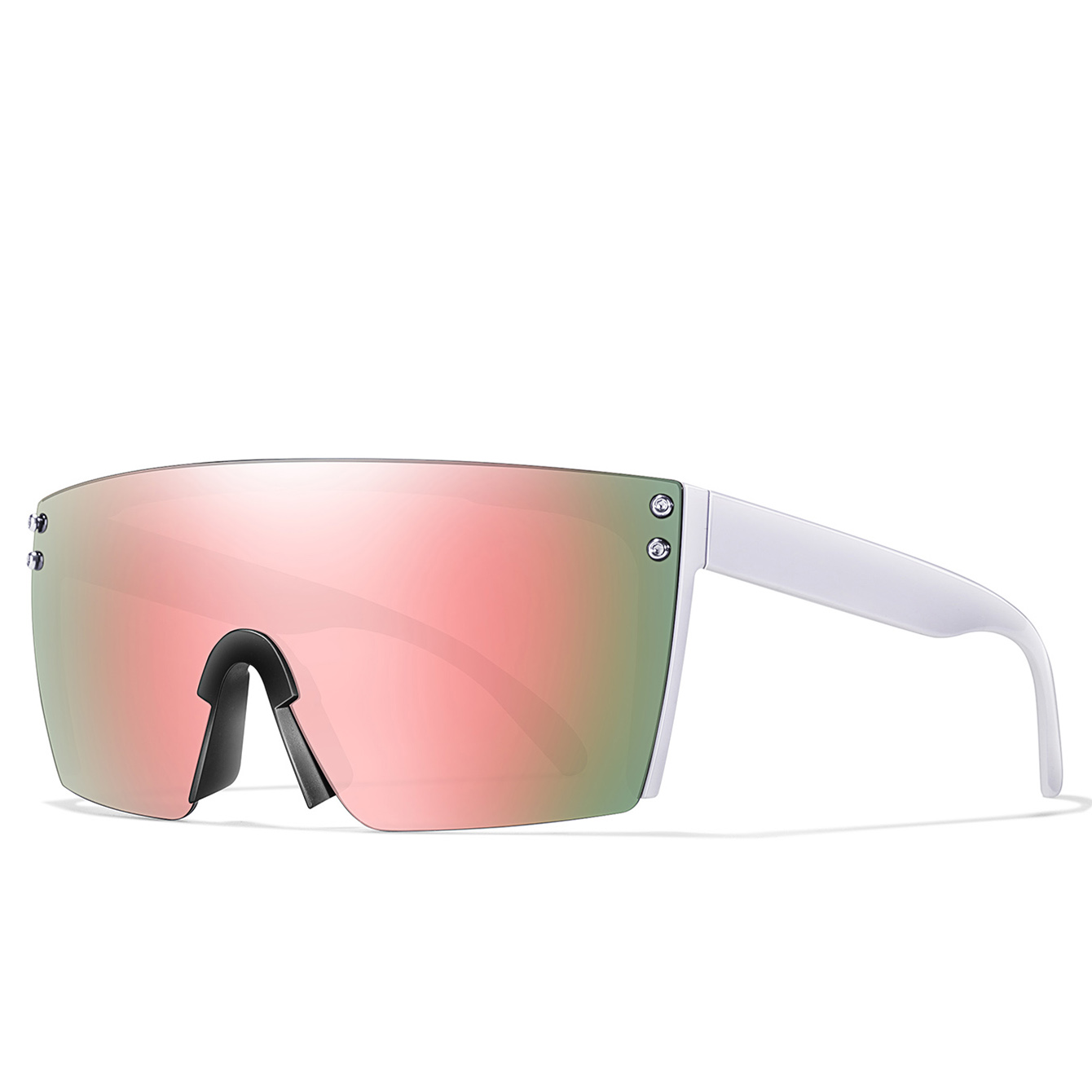 Gafas de sol de montura grande para motocicleta para hombre y mujer, lentes cuadradas a prueba de viento para exteriores, bicicleta de montaña, a la , Punk, UV400: Caqui