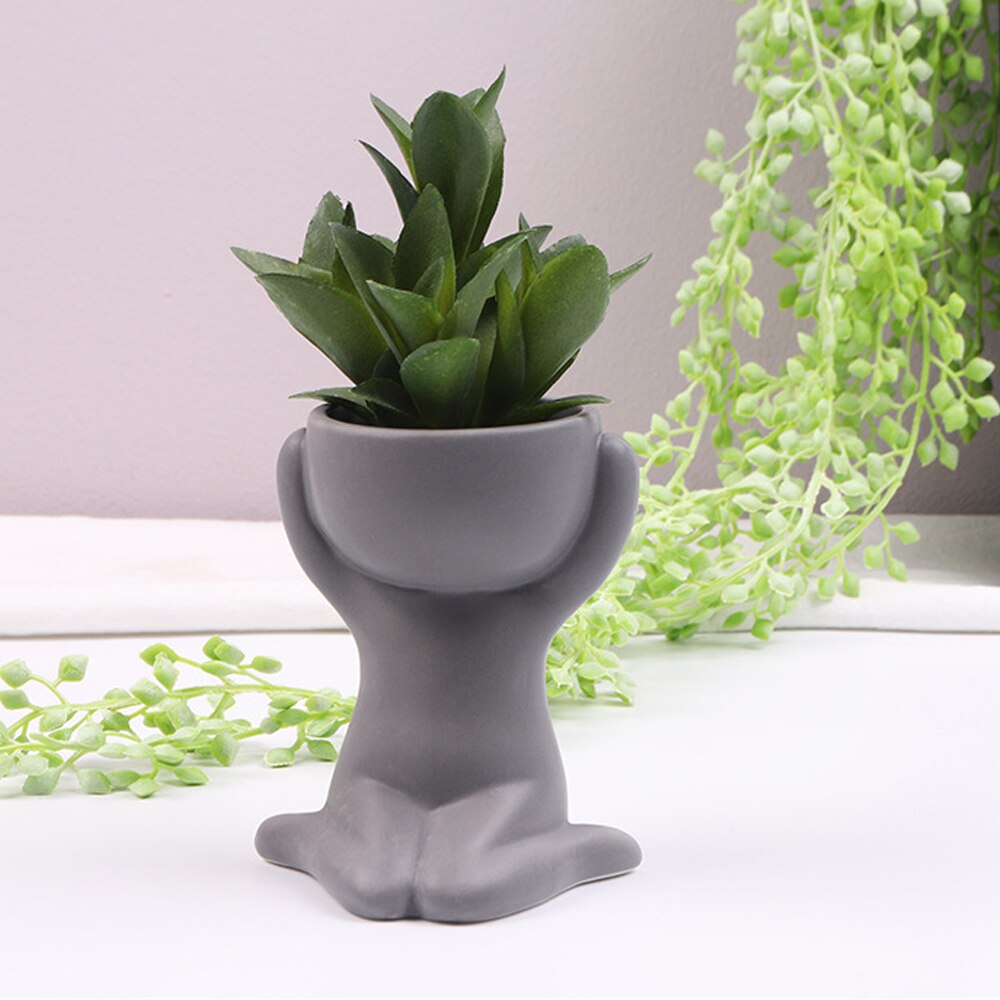 Little People Body Art Flower Pot Nordic Ceramics Desktop Window Crafts Home Decorat Ornaments Plant Pot Vase