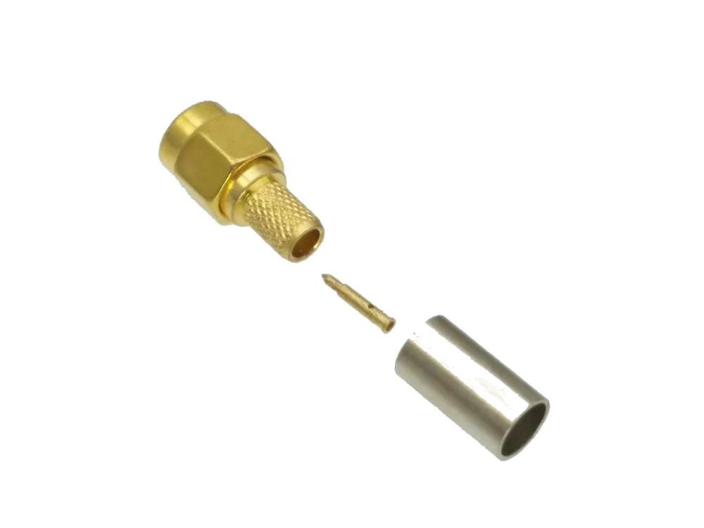 10pcs connector SMA male Plug crimp RG58 RG142 LMR195 RG400 straight