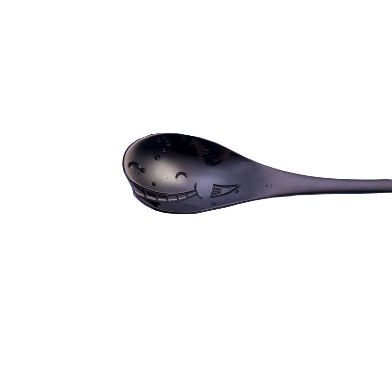 Vacclo cartoon walvis dolfijn koffie roerlepel roestvrij staal taart kind dessertlepel keuken beker servies decoratie: Zwarte walvis