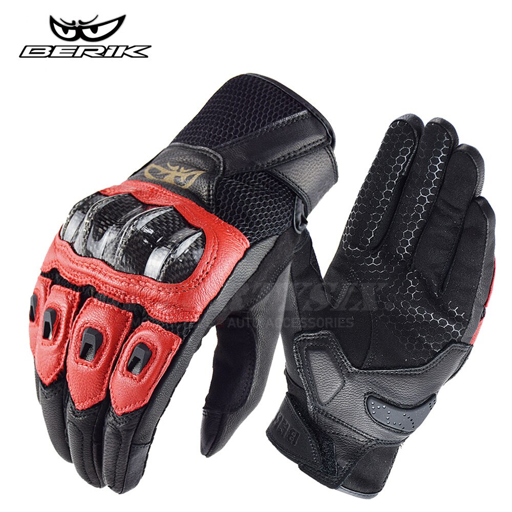 BERIK – gants de Moto en cuir pour hommes, classiques rétro, gants de protection en coque de carbone, gants de Motocross