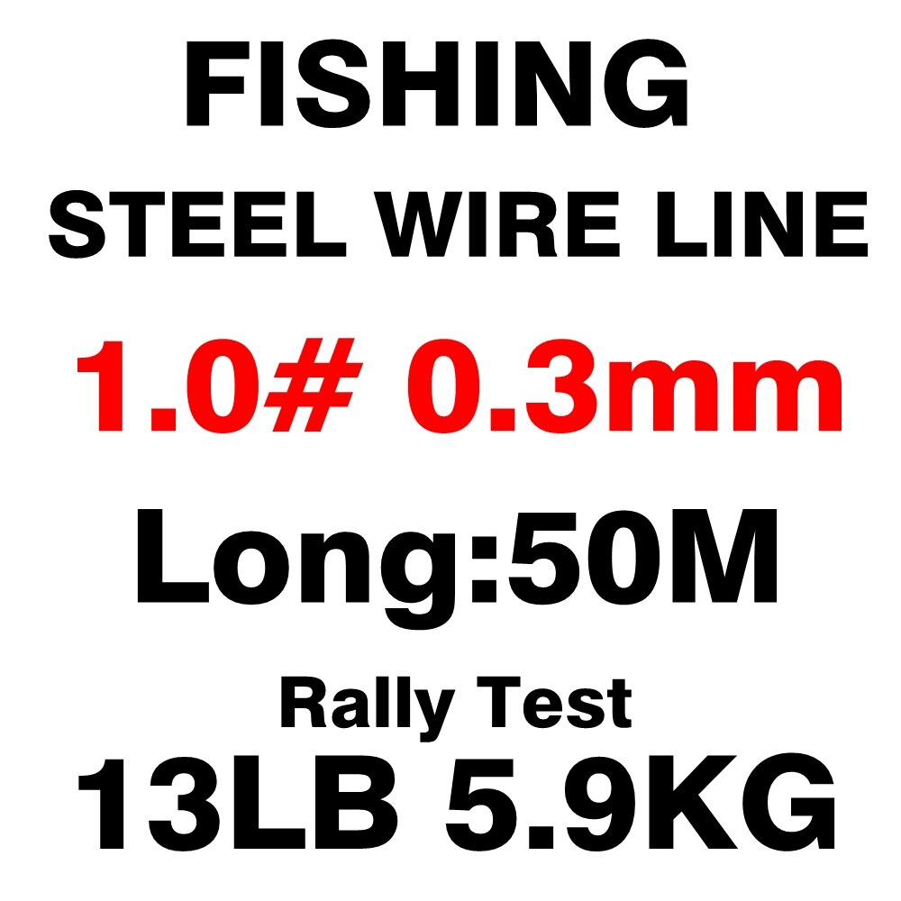 Fishing steel wire Fishing lines 50m-8m max power 7 strands super soft wire lines Cover with plastic Waterproof: Diameter 0.3mm