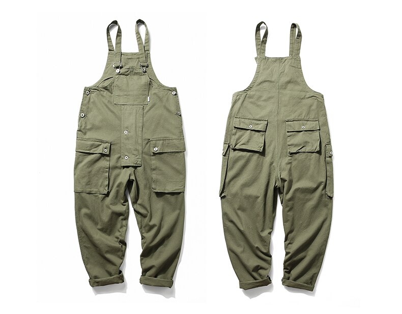 77 stadt Mörder Fracht Multi-Tasche Bib Overalls Männer Amerikanischen Streetwear Arbeit Jogger Männlichen Overalls Casual Oversize Bib Hosen: XL / Army Green