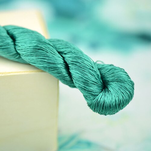 400m Solid Color Embroidery Mulberry Silk Material Wrapping Flower Velvet Flower Thread Green Series: No. 5