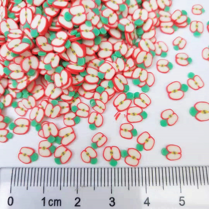 20g/lot 5mm Apple Fruit Polymer Clay Plastic Klei Mud Particles For Card Making Tiny Cute DIY Crafts