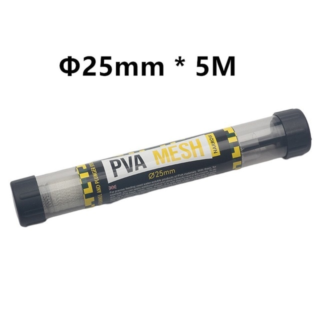 1Pcs 5M Narrow Mesh Tube Net Carp Water Soluble Net Dissolving Fishing Feeder Lure Refill Plunger BarTackle Carp Fish Feeder: 25mm