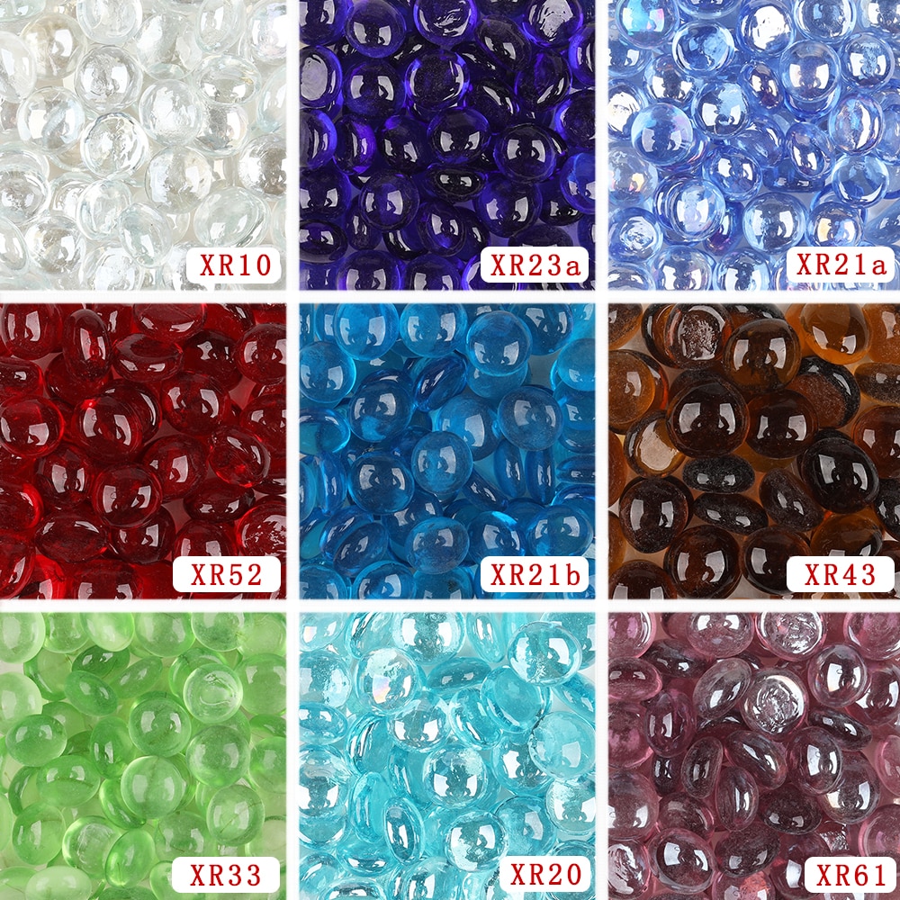 200g/ 65 pcs 13-18mm small Transparent Glass gems Glass drops Glass Nuggets Glass beads DIY craft mosaic red blue white black