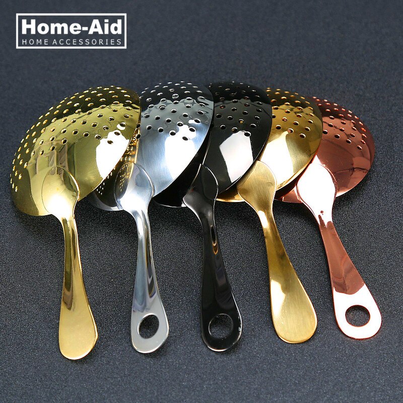 Julep-colador de cóctel de acero inoxidable 304, herramienta de Barbartender para bebidas mezcladas, colador de hielo para Bar