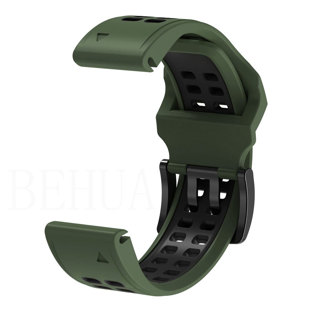 22 26Mm Silicone Horlogeband Voor Garmin Fenix 7X 7 6X 6 Pro Fenix 5X 5 Plus Forerunner 945 Band wriststrap Quick Release Armband: GREEN BLUE / 14mm