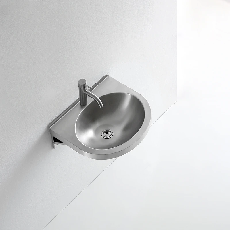 304 Stainless Steel Wash Basin Stain-Resistant Wall-Mounted Sink Large Opening Balcony Sink Rust-Free Bathroom Wash Basin