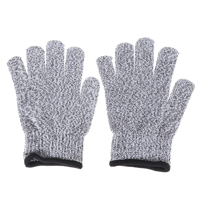 1 par anti-cut handskar 5 cut resistenta skyddshandskar hppe material skyddshandske för barn barn baby: Grå
