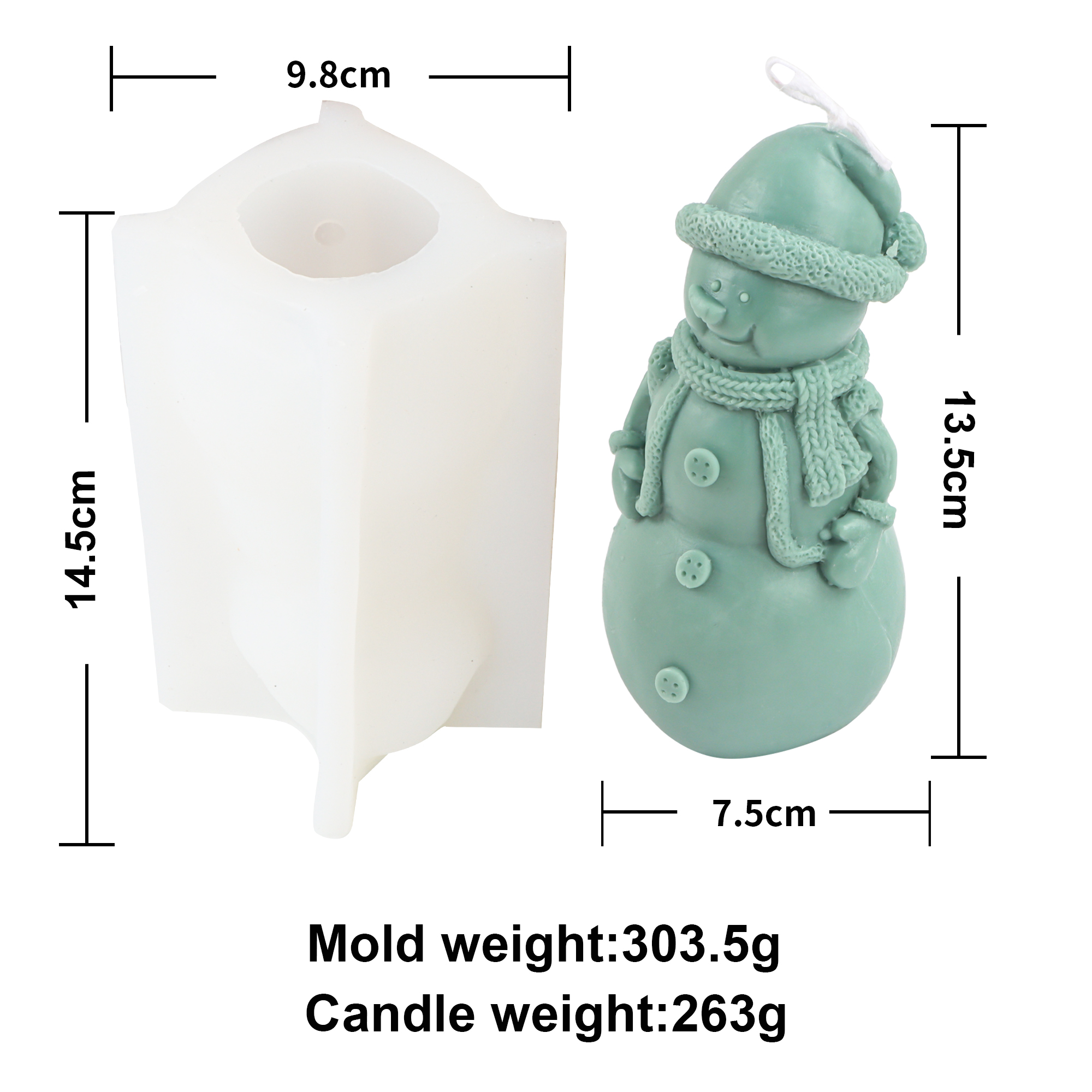 Multi-Modell Weihnachts Ball Kerze bilden Silikon bilden Weihnachten kreative Dekor Elch Glocke Schneemann Seife Werkzeug: Braun