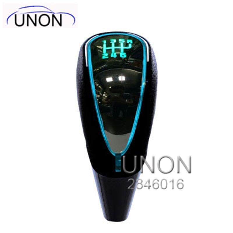 7 colors changes Activated Gear Shift Knob Car Logo LED Light Cigarette Lighter: 6 block right R 1pc