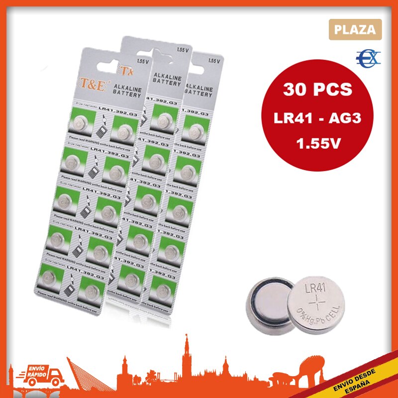 Euroxanty®| Knop Batterijen | LR41 | AG3 | 30Pcs | Klok Batterijen | Knop Batterijen | Batterij Horloge | knop Batterij | LR41 Batterijen