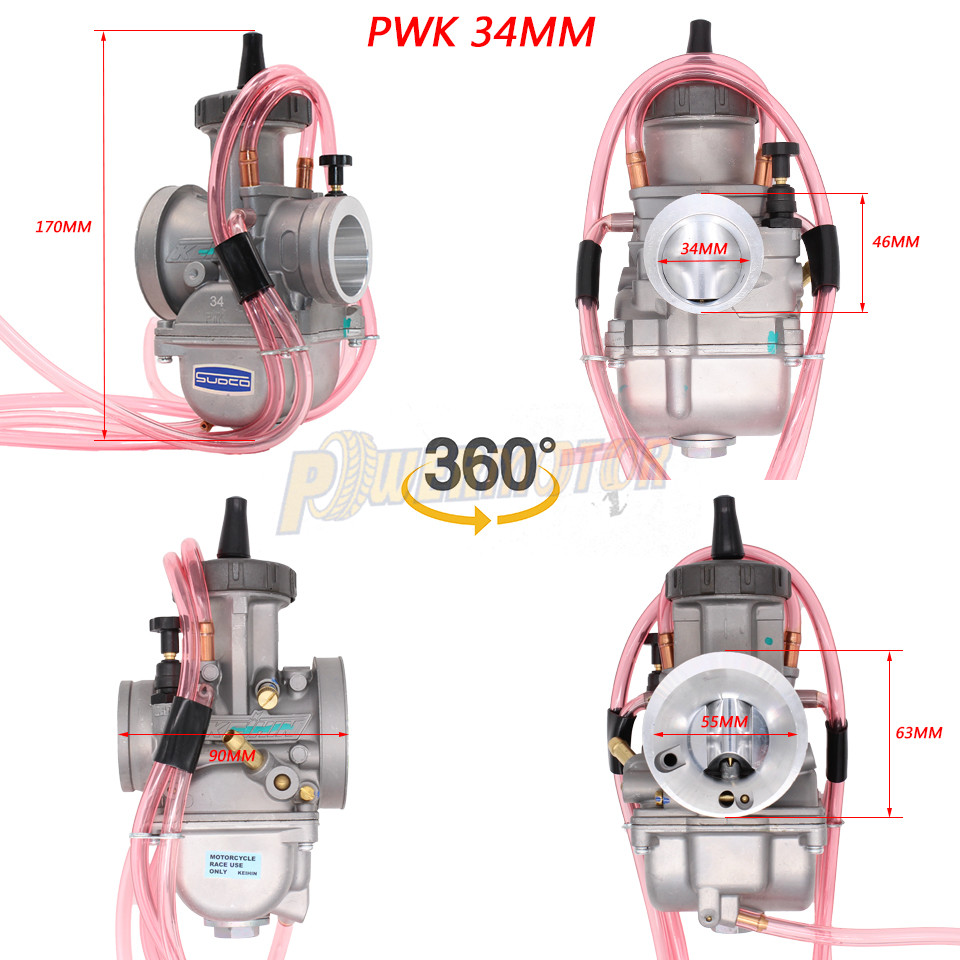 Keihin Motorfiets Carburateur 4-takt Carb Onderdelen Pwk 33 34 35 36 38 40 42 Mm Voor Motor Racen Scooters Crossmotor Met Power Jet: Donkergrijs