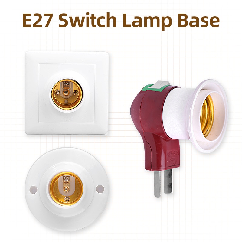 E27 Led Lamp Houder Vuurvast Materiaal Fitting Socket met Stekker Schakelaar E27 Base Opknoping Lamp Socket op-off schakelaar