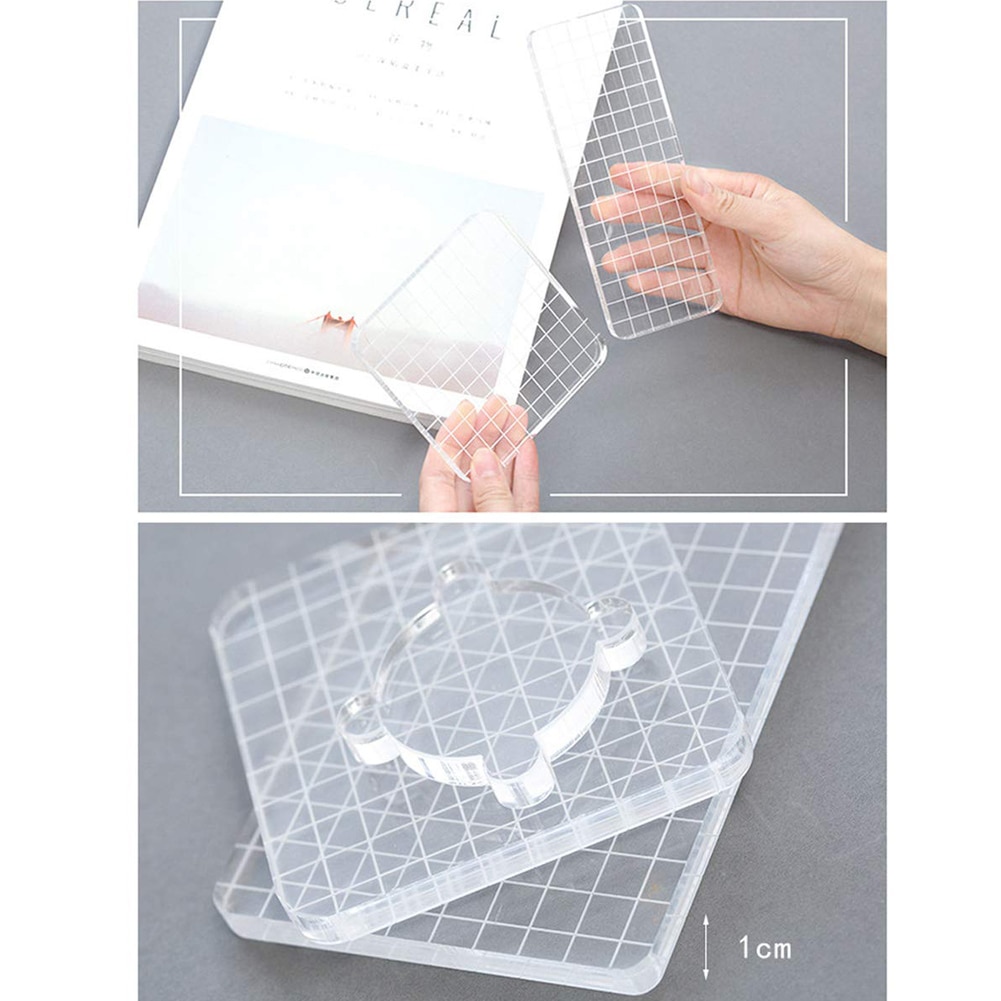 Clear Stempels Acryl Blok Scrapbooking Transparante Postzegels Diy Handvat Stamping Fotoalbum Essentiële Stempelen Blokken