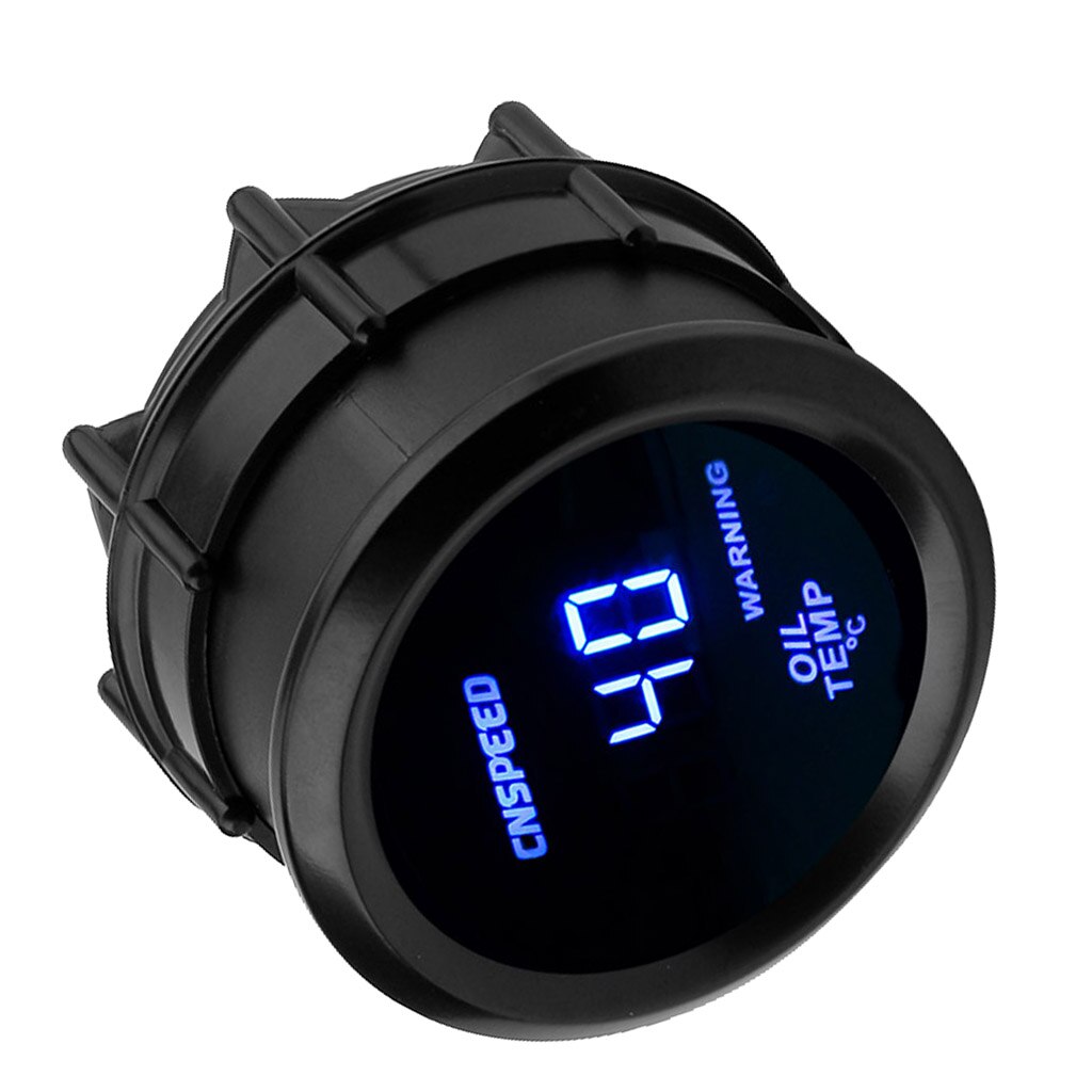 2 "52mm LED Digitale Blauwe Olie Temp Gauge Meter Graden Celsius Met Sensor Waarschuwingslampje