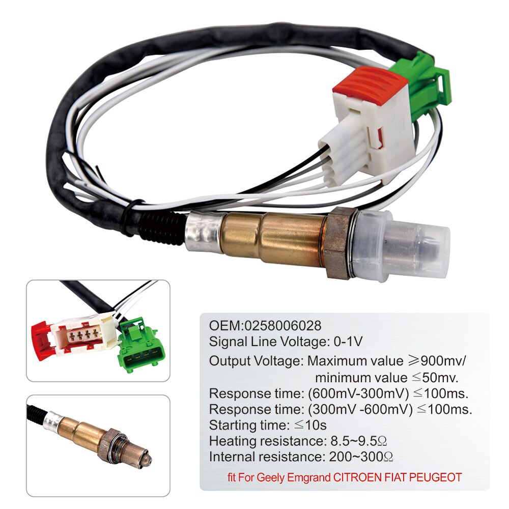 Indicador Digital Universal de relación aire-combustible de 52mm con Sensor de oxígeno Narrowband, medidor de coche apto para coche de 12V, OEM: 0258006028, 6238SW