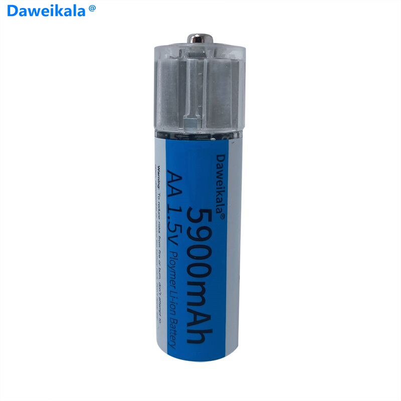 Charger free 1.5V AA rechargeable battery 5900mah AA 1.5V lithium rechargeable battery LED lamp toy mp3