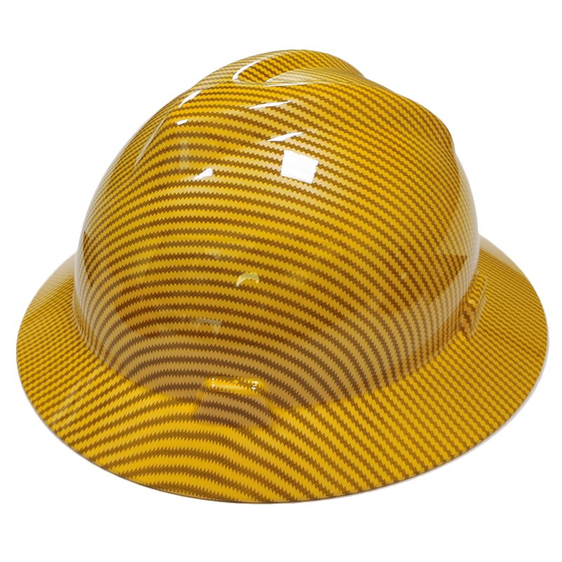 DARLINGWELL Full Brim Hard Hat Construction Safety Helmet Carbon Fiber Pattern Working Railway Metallurgy Mine Cap