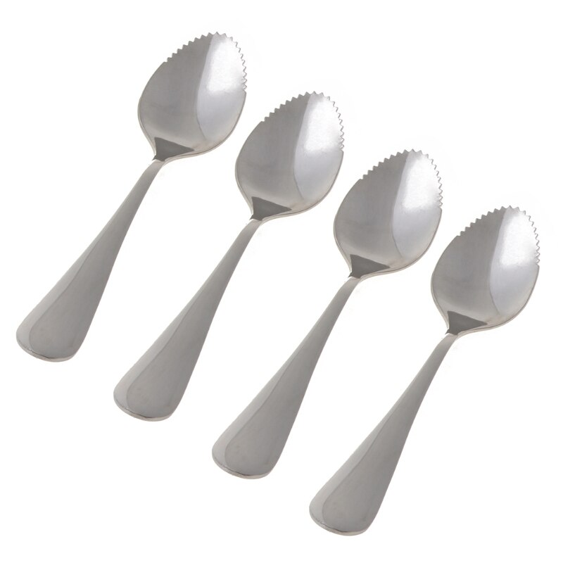 4 Pieces Grapefruit Spoons Serrated Edge Stainless Steel Fruit Grapefruit 50JD