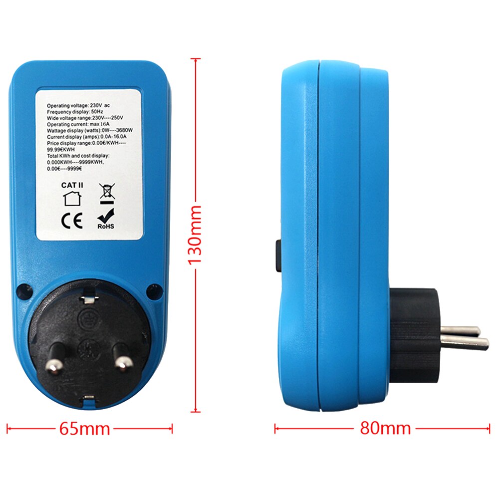 KETOTEK AC 230V 50Hz Energie Meter EU/UNS/FR Stecker Steckdose Digital Wattmeter Watt Energie Monitor zeit EU Buchse Analysator