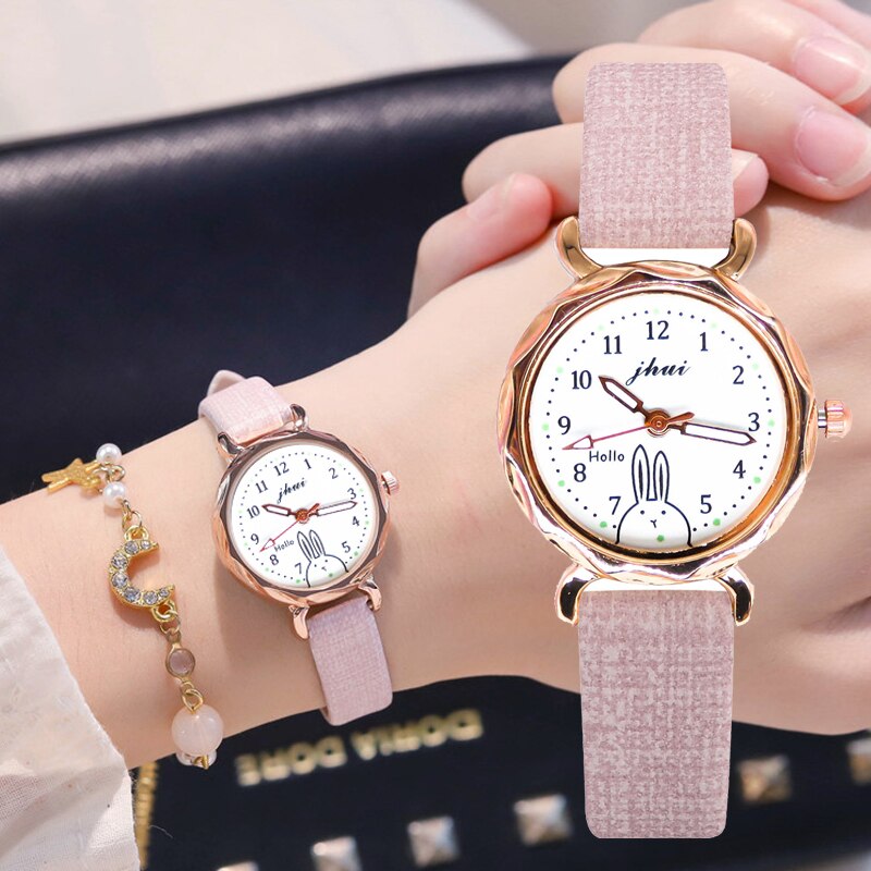 Top Brand Casual Watches For Women Unique Bracelet Watch Set Leather Simple Pink Ladies Clock Montre Femme