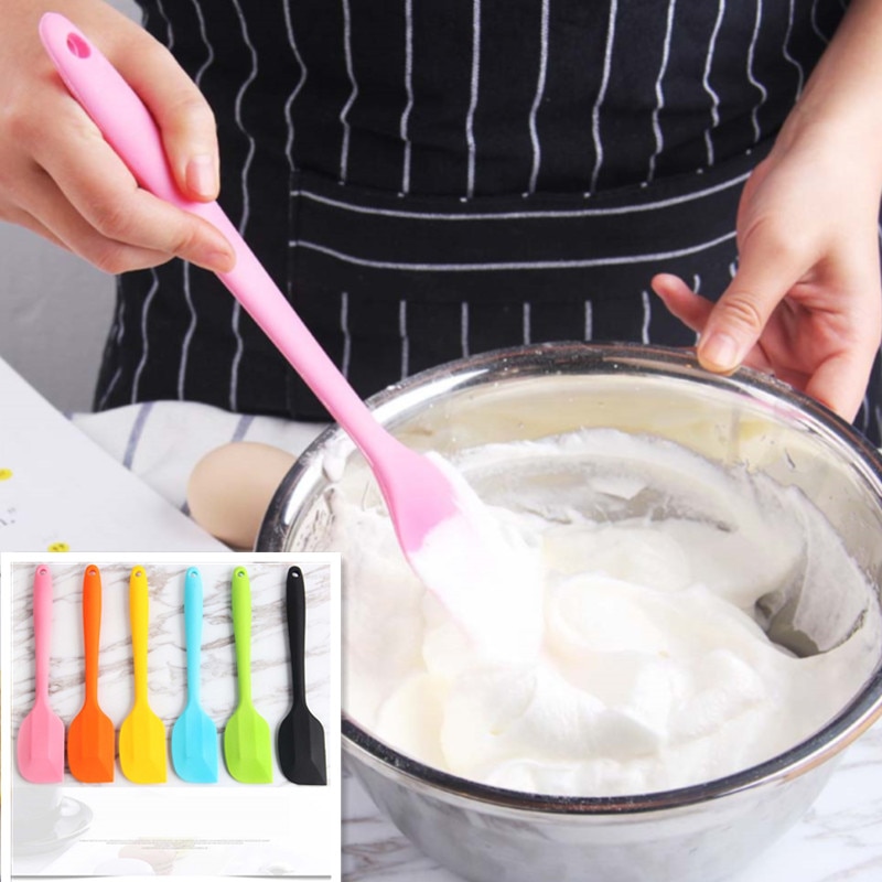 Baking Scraper Shovel Bakery Cake Baking Tool Food Grade Non Stick Spatula Butter Spoon Cooking Silicone Spatula Rubber