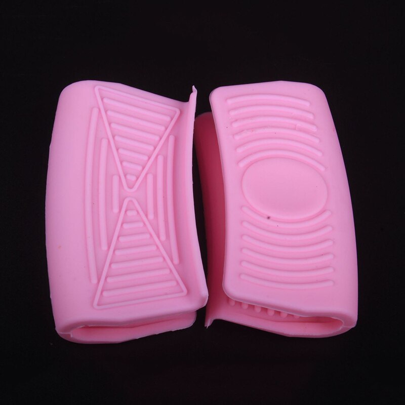 Siliconen pannenlappen 2 stuks praktische hittebestendige handschoenen oven mini handschoenen hittebestendige anti-verbrandingshandschoenen houders hittebestendige handschoenen: Roze