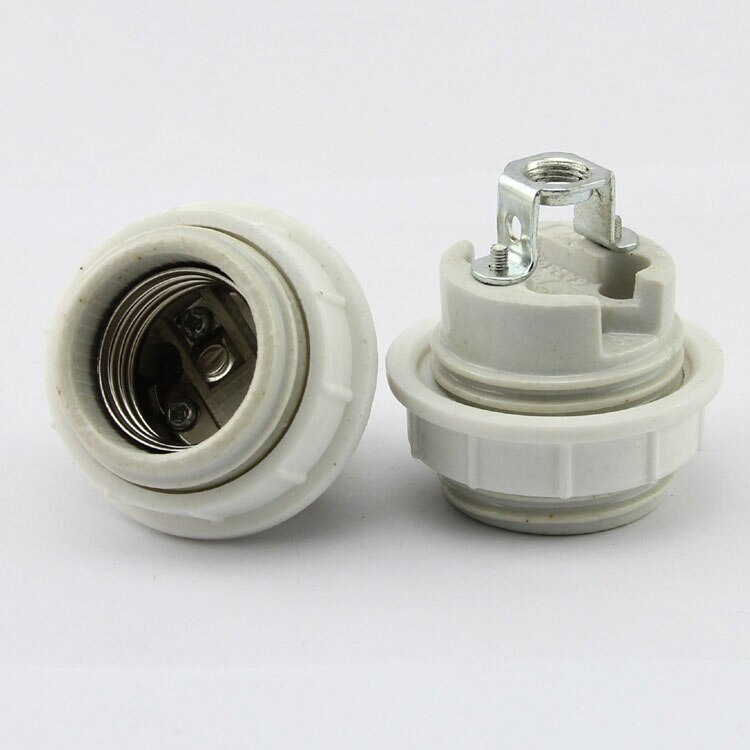 Screwe 14 e27 keramik porcelæn holder lyspæreholder til  e14 e27 med ring , 110v 220v