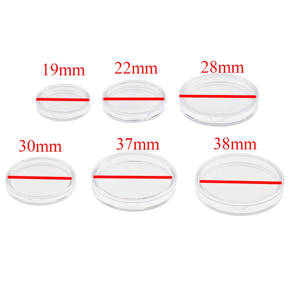 200pcs 22mm Clear Round Plastic Coin Capsule Container Storage Holder Case