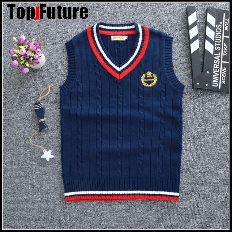 knitted vest crown embroidery JK uniform student uniform vest class uniform graduation photo clothing school Uniform Cardigans