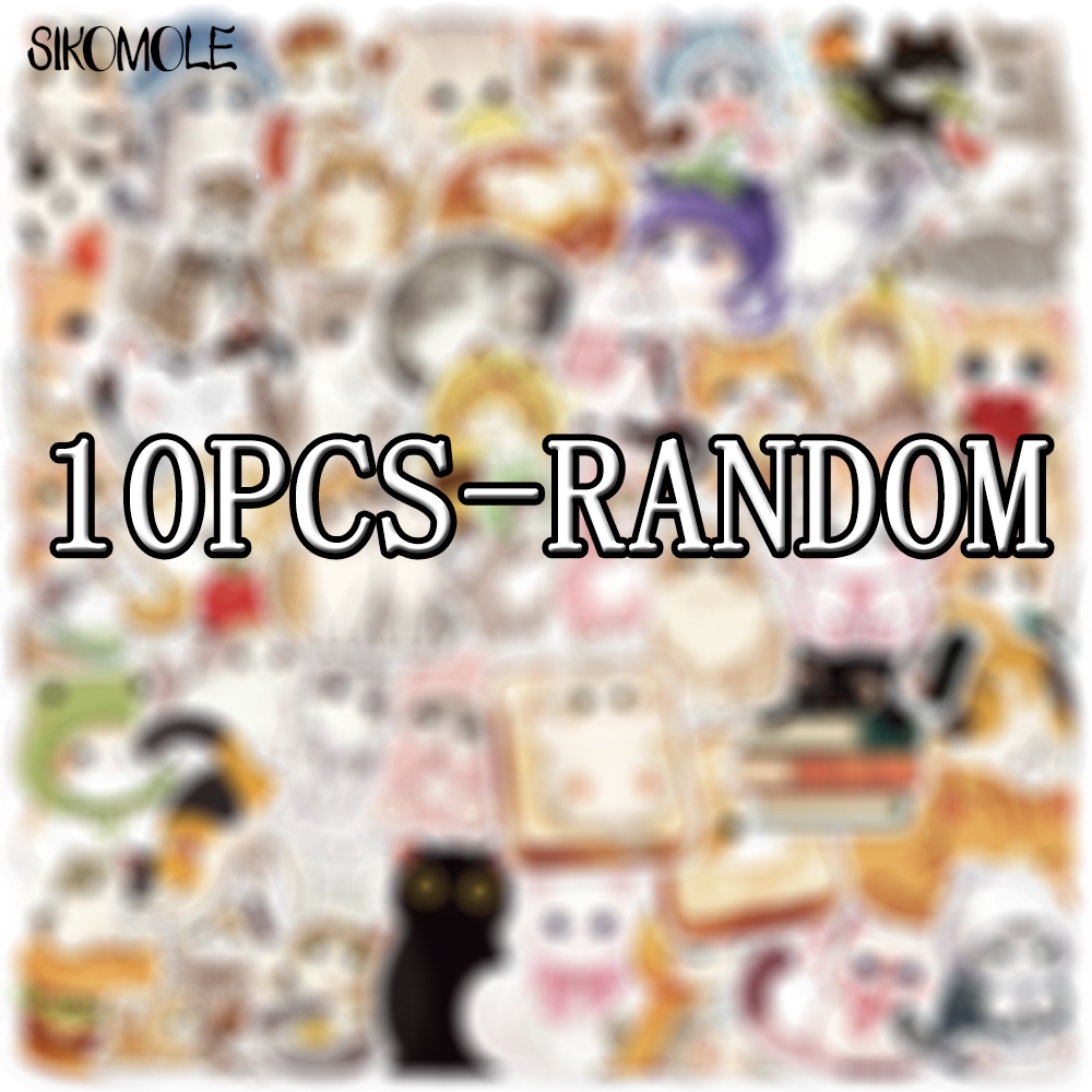 10/30/50PCS Cartoon Cute Cute Cat Stickers Animals Decals DIY Laptop Guitar Skateboard Waterproof Car Graffiti Sticker Kids: army green