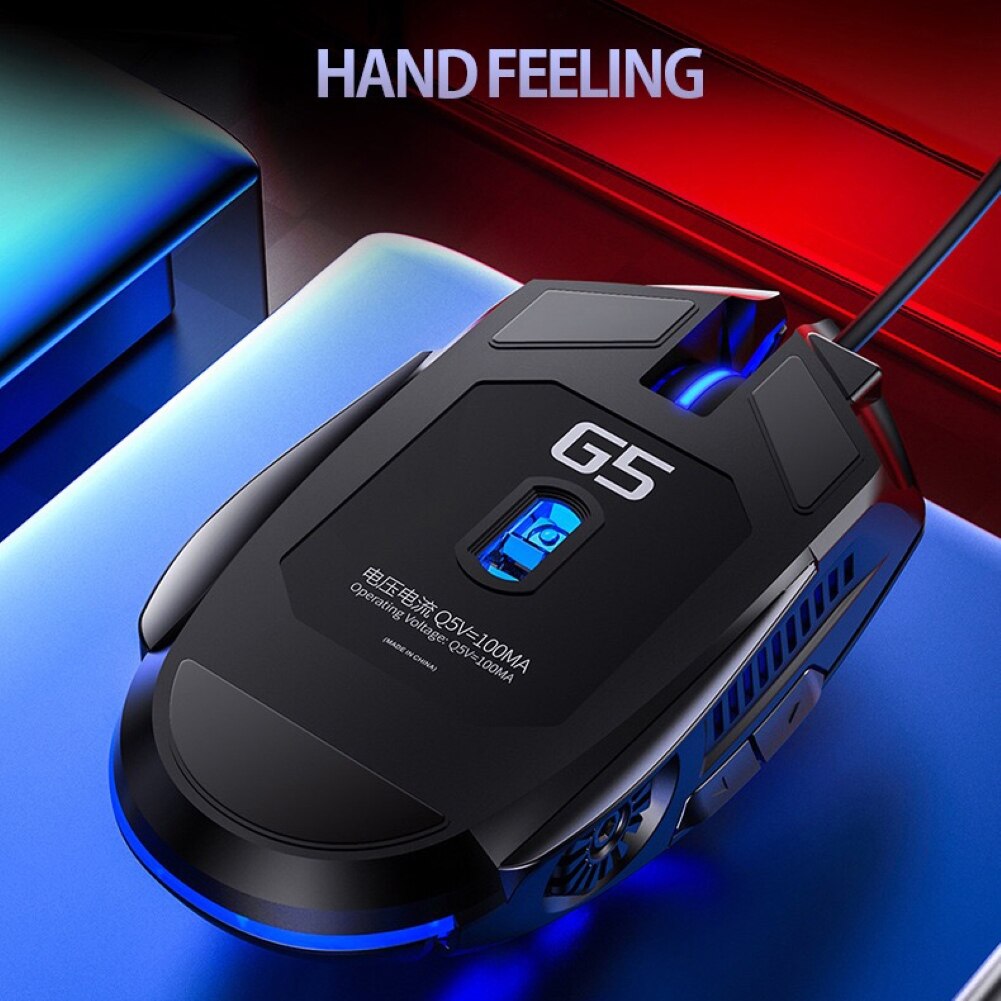 Più nuovo G5 Professionale Ergonomico Gaming Mouse 7 Colori di Retroilluminazione USB Wired Silenzioso Mouse Per Gamer 3200 Dpi Mouse Per PC/Del computer portatile