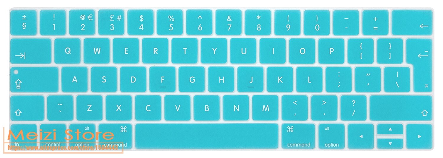 Silicone Laptop Keyboard Cover for Macbook Pro 13/15 Inch Touchbar EU Version A1706 A1707: White Blue