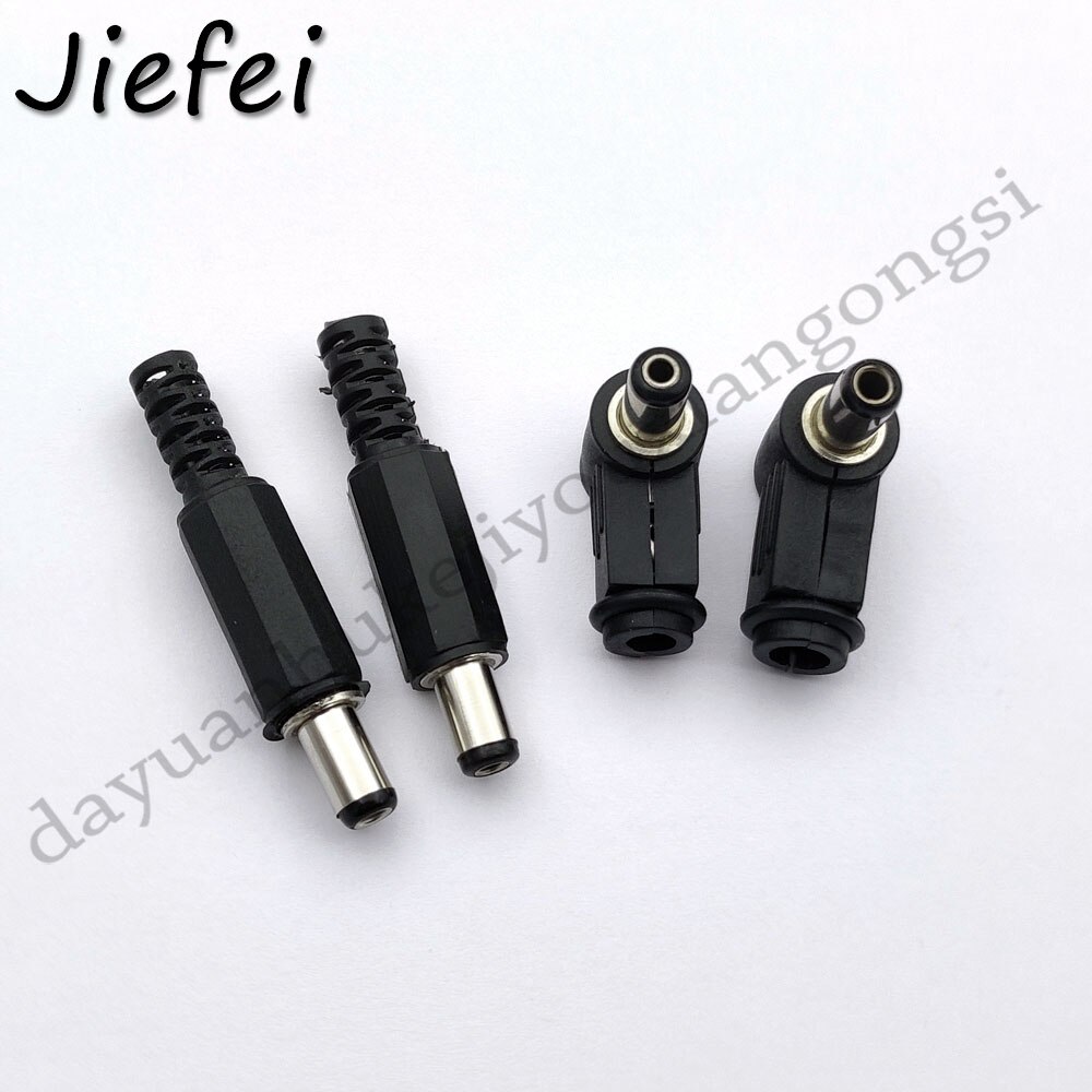 5.5mm * 2.5mm / 2.1mm dc strøm hannplugg jack-adapter rett / rett vinkel 90 gradere kontakt hannplugg 5.5*2.5mm / 2.1mm